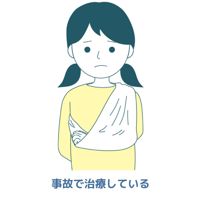 事故で治療している